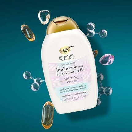 OGX Rescue Fusions Hydrating Shampoo, Hyaluronic Acid with Pro-Vitamin B5